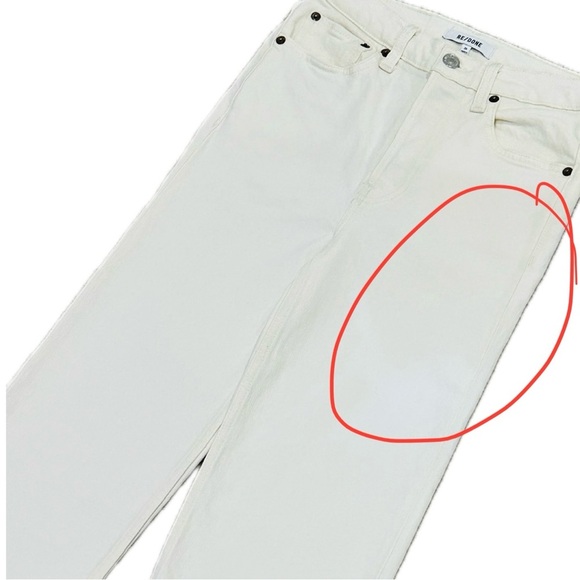 👖👠 RE/DONE High Rise 70s Stove Pipe Stretch Jeans | Vintage White Preppy | Sz 24 - Picture 8 of 8